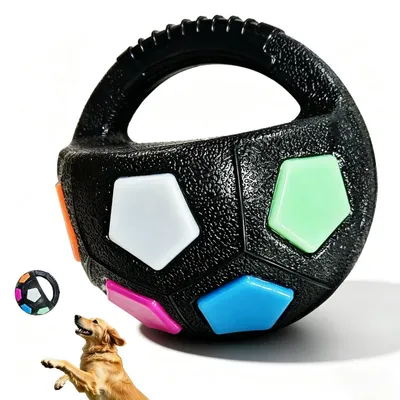 Immagine prodotto di Palla per cani, 12 cm, indistruttibile, con maniglia, galleggiante, adatta a cani di taglia grande e media, colore nero