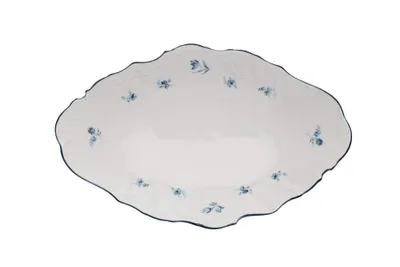 Image de Thun 1794 Corbeille à pain, 34 cm, porcelaine tchèque, Bernadotte, rosettes bleues, Thun