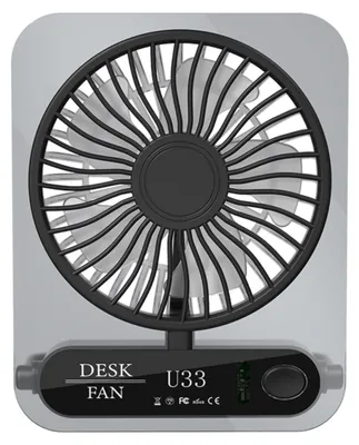 Immagine prodotto di INF Ventilatore scrivania display digitale ABS 13.45x6x17cm USB 2000mAh Nero
