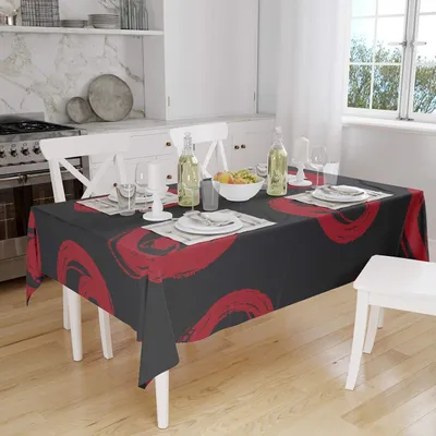 Image de Nappe imperméable, anti-moisissure, à séchage rapide, 140 x 160 cm, rouge et noir