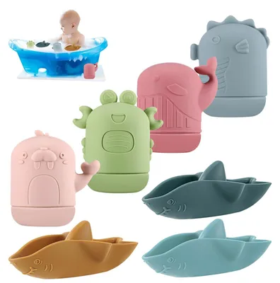 Produktbild von Badespielzeug Badetiere Wasserspielzeug - Silikon - 7 Stück - Für Babys und Kleinkinder