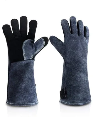 Immagine prodotto di Guanti lunghi in pelle resistenti al calore per barbecue, griglia e alte temperature