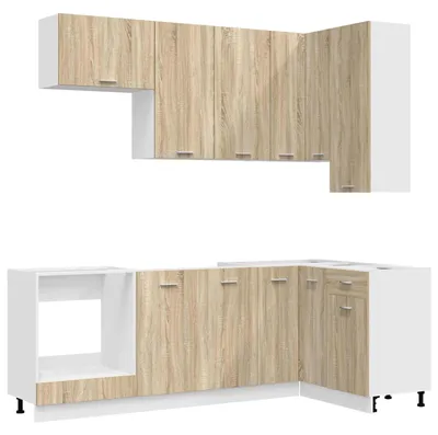Produktbild von vidaXL Kücheneinheit LYON 8 pcs Sonoma-Eiche Holzwerkstoff