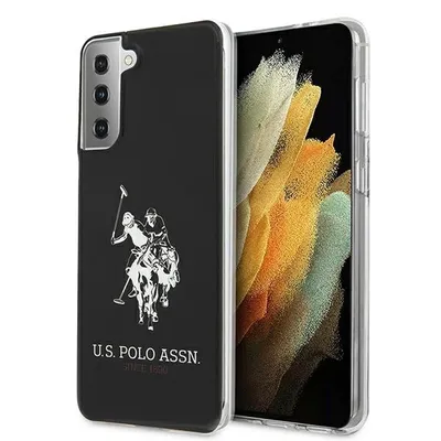Obrázok produktu pre Lesklé puzdro na telefón US Polo USHCS21MTPUHRBK s veľkým logom pre Samsung Galaxy S21 Plus, čierne