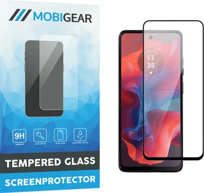 Produktbild von Mobigear Premium  Motorola Moto G04 Panzerglas Gehärtetes Glas Displayschutz - Hüllenfreundlich - Schwarz