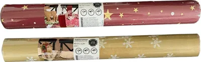 Obrázok produktu pre 14 roliek vianočného behúňa na stôl 3 v 1 - 40 x 320 cm - vianočný motív - behúň na stôl, podložky a tête-à-tête - červená a zlatá farba Bordeaux