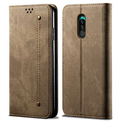 Obrázek produktu pro Redmi 8 Pouzdro, Kožené Peněženkové Pouzdro s Magnetickým Uzavíráním a Pouzdro s Funkcí Stojánku pro Xiaomi Redmi 8 Khaki