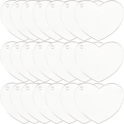 Produktbild von Acryl-Ornament-Rohlinge - 30 Stück Herzscheiben für Schlüsselanhänger und Schmuckherstellung - Transparent