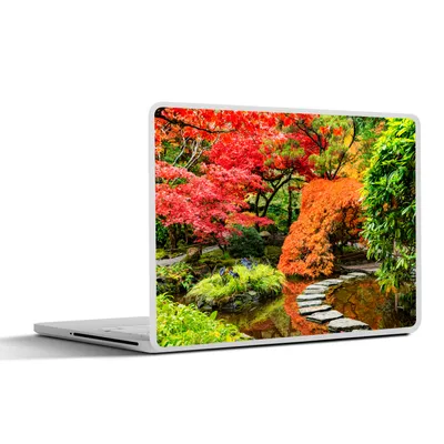 Produktbild von MuchoWow® Laptop Aufkleber Sticker Cover Bäume - Japanisch - Steine - Weg - Natur 30x22 cm - Laptop-Sticker