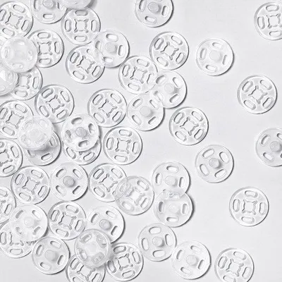 Zdjęcie produktu dla Plastikowe guziki obrotowe, 40 sztuk, przezroczyste, z niewidocznymi szpilkami, plastikowe guziki obrotowe do rękodzieła, szpilki do odzieży (12 mm)