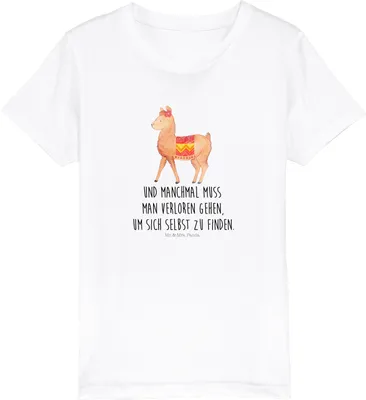 Produktbild von Mr. & Mrs. Panda Kleinkinder T-Shirt Alpaka Stolz 12-14 Jahre (152/164) - Weiß - Geschenk, Lama, Baumwollshirt Kinder, Shirt, Kindershirt, Bio, Teenager