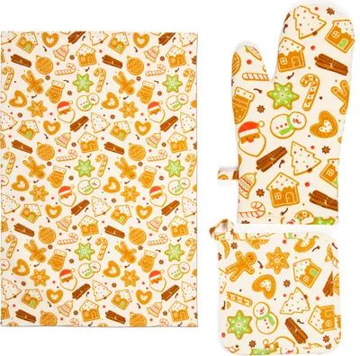 Image de Excelsa Kitchen Set avec torchon Gant de cuisine et gant de four Wonderful Ginger Coton Coloré
