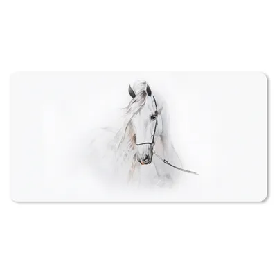 Produktbild von MuchoWow® Mauspad Mousepad Pferd - Aquarell - Tiere - Weiß 60x30 cm - Mousepads - Maus Mat - Pad - Mausunterlage - Nachhaltig