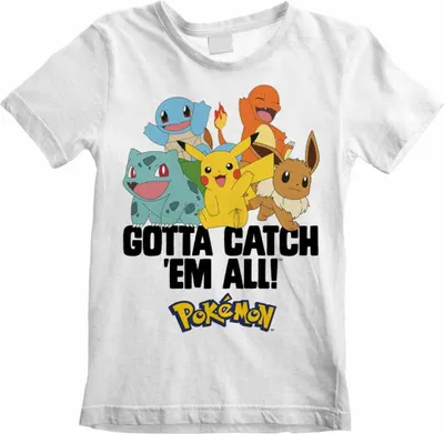 Immagine prodotto di Pokemon - Maglietta "Gotta Catch Em All" per bambini HE1874 (116) (Bianco)