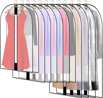 Produktbild von Famanu Kleidersäcke mit Reißverschluss - Set von 12, transparent, staubdicht