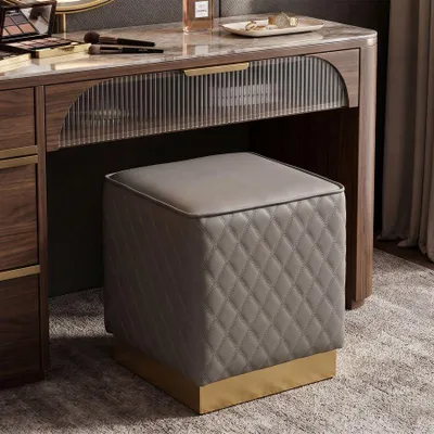 Produktbild von Mauro Ferretti Sharon Hocker 35 x 35 x 38 cm grau-gold
