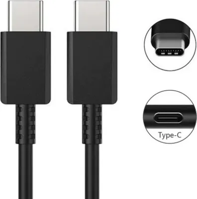 Obrázek produktu pro Černý nabíjecí kabel USB-C na USB-C pro Samsung Galaxy S8, S8 Active