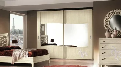 Immagine prodotto di Armadio con ante scorrevoli Camera da letto Armadio a muro Armadio bianco Specchio