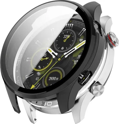 Obrázek produktu pro Pro Honor Watch 5 Pro plastové ochranné pouzdro + 9H tvrzené sklo černé