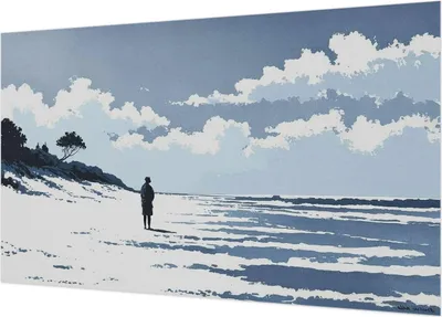 Produktbild von Fototapete - Wandbilder für Wohnzimmer - 416x254 - Dekorative Wandfolie - Modernes Design für Wanddekoration - Tapeten für Innenräume - Stille am Strand