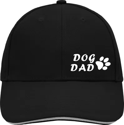 Produktbild von Huuraa Cappy Mütze Dog Dad Tapse Black/Light Grey Baumwolle 6-Panel Kappe Geschenkidee