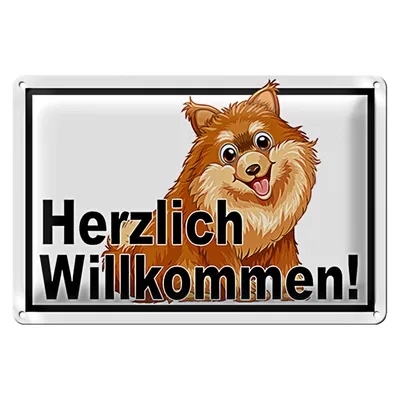 Produktbild von Blechschild Spruch 30x20cm Herzlich Willkommen