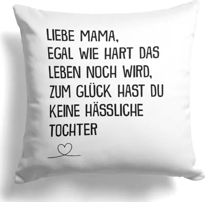 Produktbild von 22Feels Mama Geschenk von Tochter Mutter Kissen Muttertag Geburtstag Weihnachten Deko Frauen Dekoration  Wohnzimmer Schlafzimmer Couch