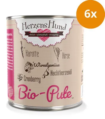 Produktbild von HerzensHund -Pute mit -Gemüse, Adult, jede Rasse, Türkei, Gemüse, 800 g
