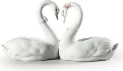 Obrázek produktu pro Casa Padrino porcelánová figurka labutě bílá / vícebarevná 27 x 10 x v. 13 cm - Vysoce kvalitní dekorativní plastika - Prvotřídní kvalita - Vyrobeno ve Španělsku