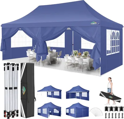 Produktbild von COBIZI Faltpavillon 3x6m Wasserdicht Stabil mit 6 Seitenwänden