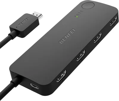 Produktbild von BENFEI HDMI Switch 4 in 1 4K@60Hz 2K@144Hz HDCP 2.3 mit adaptiver Entzerrungsunterstützung für PS5/4 Xbox Roku FireStick