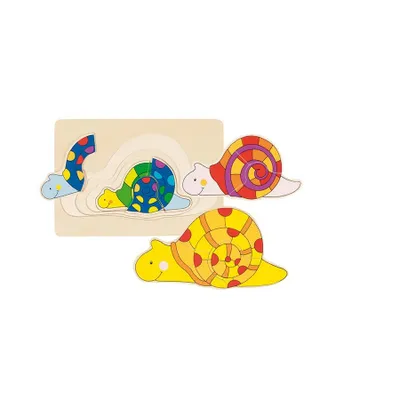 Produktbild von goki 57898 Schichtenpuzzle Schnecke, bunt (1 Stück)