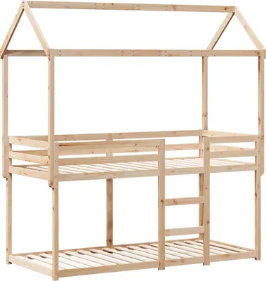 Image de vidaXL Lit superposé sans matelas 90x200 cm pin massif