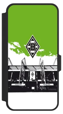 Produktbild von NIVOCASE Klapphülle für Samsung Galaxy A37 5G  Handyhülle aus Kunst Leder NIVOflip schwarz Borussia Mönchengladbach Fanartikel Stadion