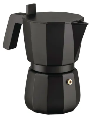 Espressokocher Moka, 6 Tassen, Aluminium, schwarz, 30 cl