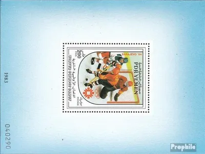 Produktbild von Briefmarken Südjemen (Demokrat. Rep.) 1983 Mi Block18 (kompl.Ausg.) mit blauem Blockrand postfrisch Olympische Winterspiele 84