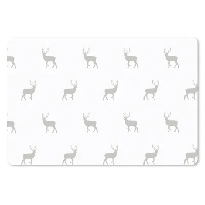 Produktbild von MuchoWow® Schreibtischunterlage Muster - Hirsche - Weiß 60x40 cm - XXL Mauspad - Großes Mauspad