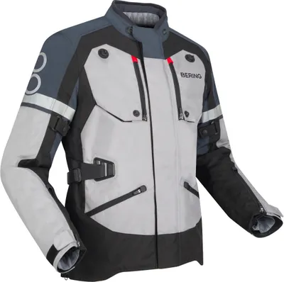 Produktbild von Bering Halifax 17353 wasserdichte Motorrad Textiljacke, hellgrau/anthrazit, L