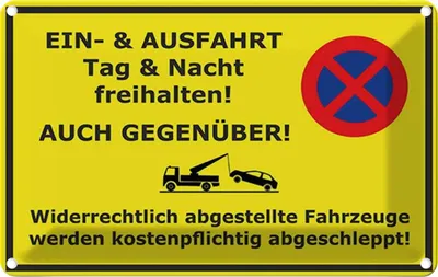 Produktbild von vianmo Blechschild 20x30 cm Ein- Ausfahrt Tag Nacht frei Warnschild Hinweisschild Sicherheit Vorsicht