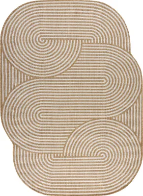 Obrázek produktu pro ORGANIC 1835 sisalový koberec Geometric ecru / přírodní – moderní nepravidelný tvar béžový 133x190 cm
