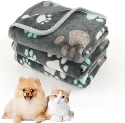 Imagen del producto de Manta para mascotas de suave franela, de 60 x 40 cm, lavable, para perros y gatos