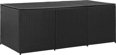 Produktbild von Gartenbox Poly Rattan 180x90x70 cm Schwarz