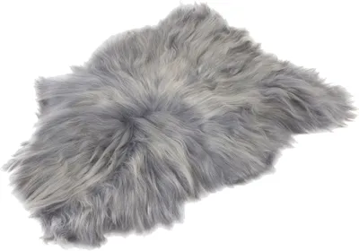 Produktbild von Lammfell Teppich Schaffell echt langhaar - Schafsfell Fell deko Fellteppich Sheepskin (Grau, (XL) 110 - 115 cm)