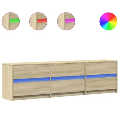 Produktbild von vidaXL TV-Schrank mit LED-Beleuchtung Sonoma-Eiche 180x34x50 cm