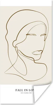 Produktbild von MuchoWow® Poster Frauen - Text - Zitate - Linienkunst 20x40 cm - Plakat - Foto