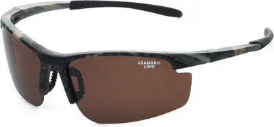 Produktbild von LEANDRO LIDO "Power" Sport Sonnenbrille | Leicht & komfortabel | Mit Etui & Karabiner | Ideal für Sport & Freizeit | camo/braun | LL-9