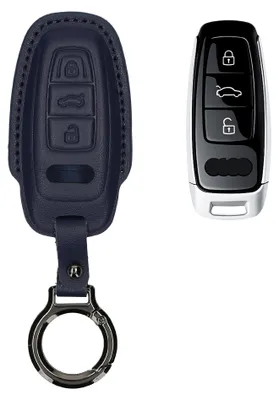 Produktbild von kwmobile Schlüsselhülle für Audi A6 A7 A8 Q7 Q8 3-Tasten Autoschlüssel Keyless Hülle Leder - Autoschlüssel Schlüssel Hülle - Schlüsselcover