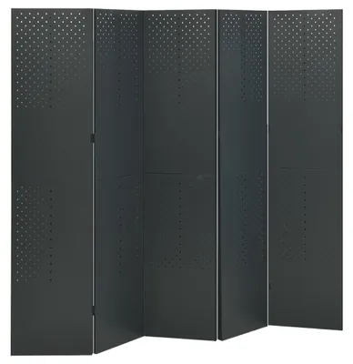Obrázek produktu pro vidaXL 5dílný rozdělovač místností 2 ks. Antracit 200x180 cm Ocel