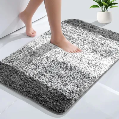 Zdjęcie produktu dla Mata podłogowa do łazienki, mikrofibra, 50 x 75 cm, antypoślizgowa, nadająca się do prania