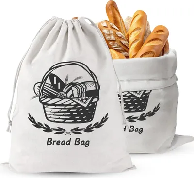 Produktbild von Wiederverwendbare Sauerteigbrotbeutel aus Leinen, 2 Stück, für Selbstgebackenes Brot